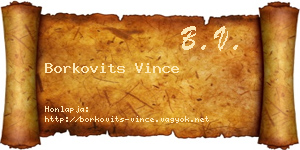 Borkovits Vince névjegykártya