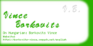 vince borkovits business card